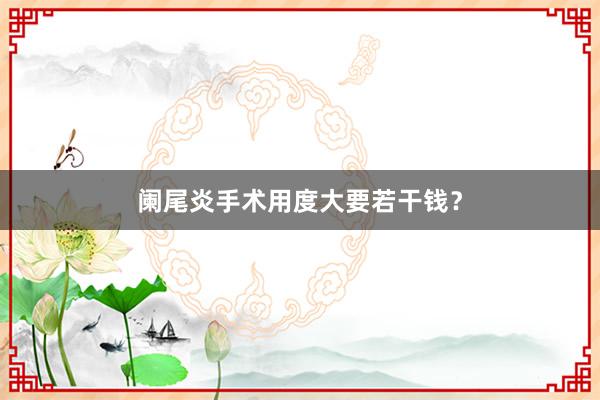 阑尾炎手术用度大要若干钱？