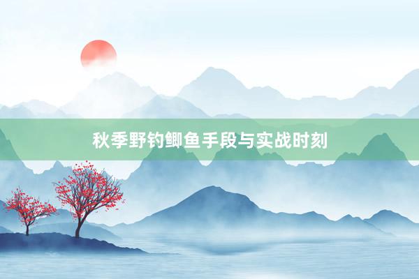 秋季野钓鲫鱼手段与实战时刻